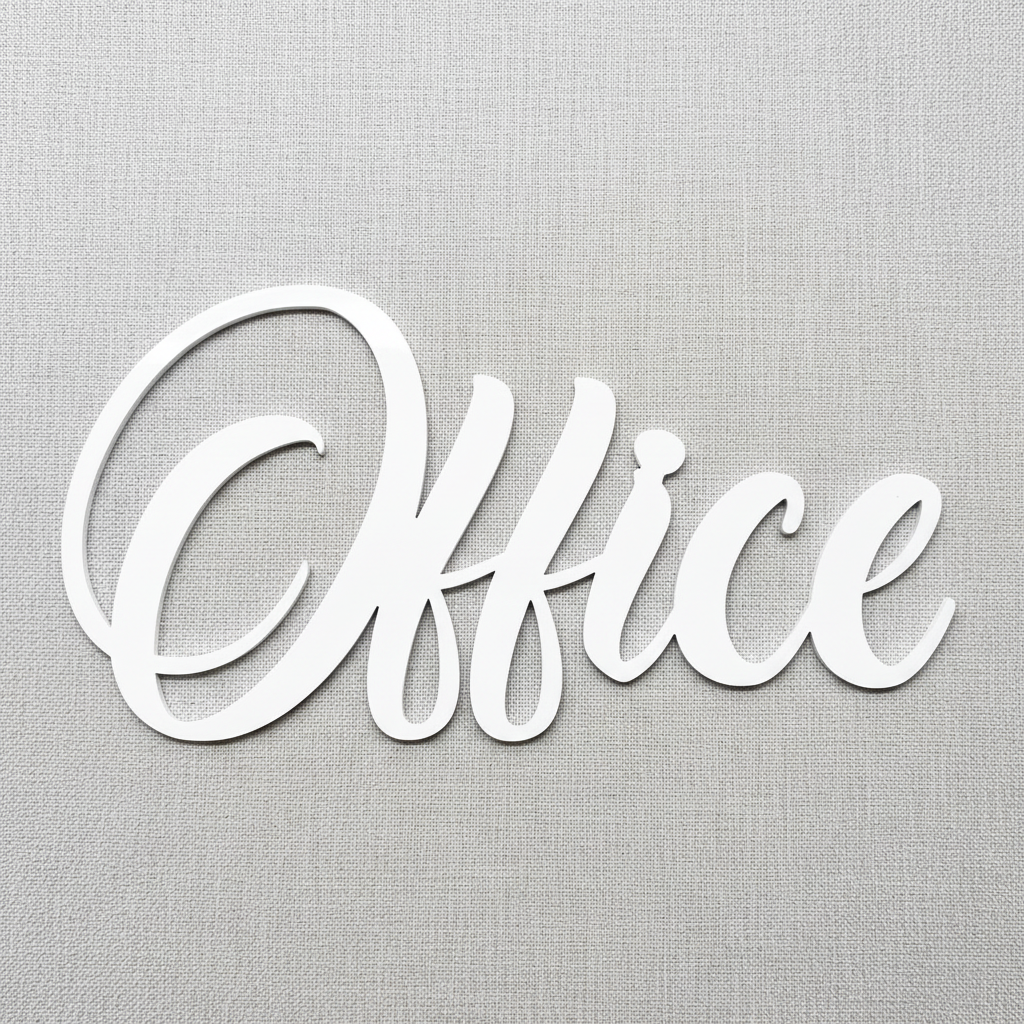 Office Sign White Flatlay