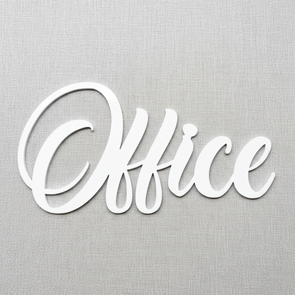 Office Sign White Flatlay