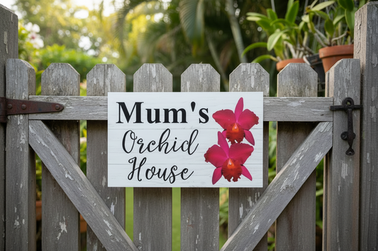 Orchid House Sign Garden Gate