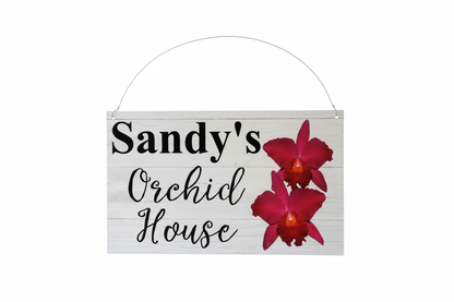 Orchid House Sign White Background