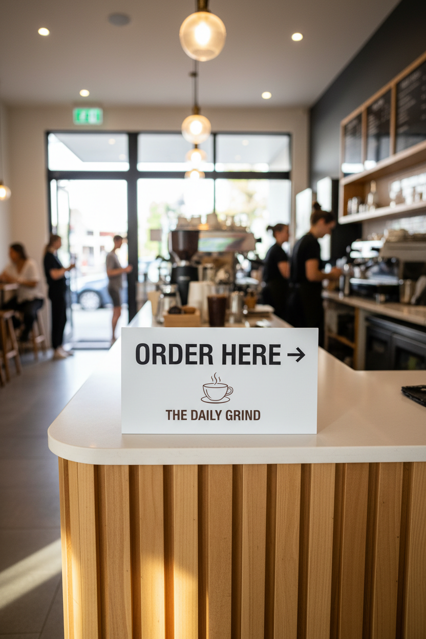 Order Here counter