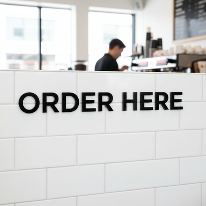 ORDER HERE on cafe tiles