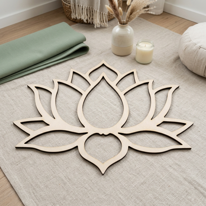 Ornate MDF lotus in a peaceful meditation setting