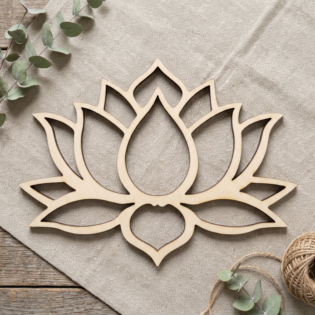 Ornate MDF lotus with cottage craft styling