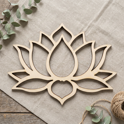 Ornate MDF lotus with cottage craft styling