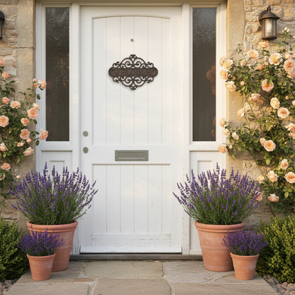 Ornate Welcome Plaque — Front Door