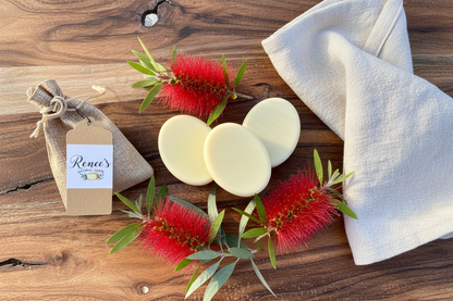Overhead Guest Soaps with Bottlebrush