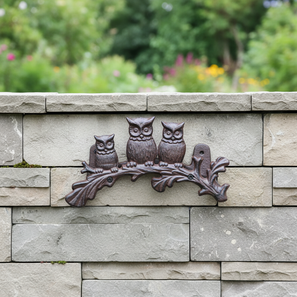 Owls Bracket Front View Stone Wall