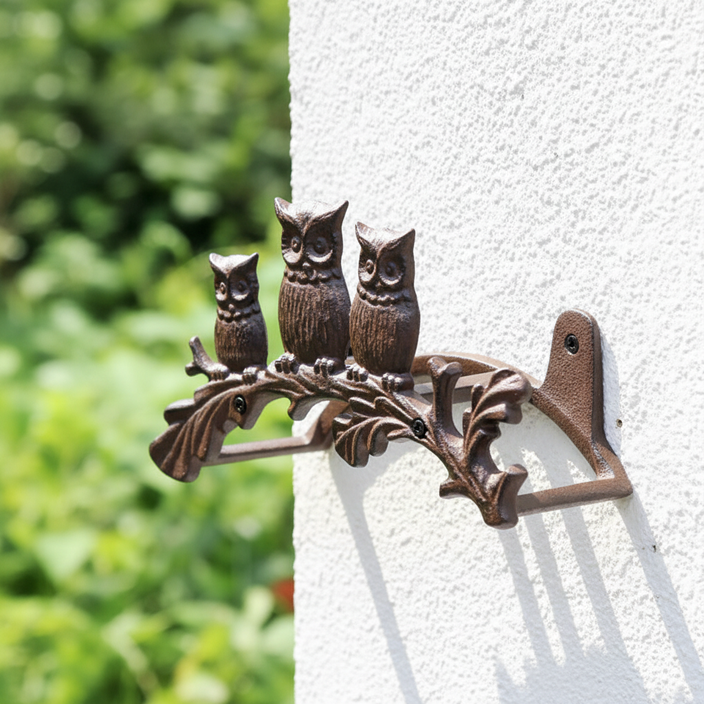 Owls Bracket on White Wall
