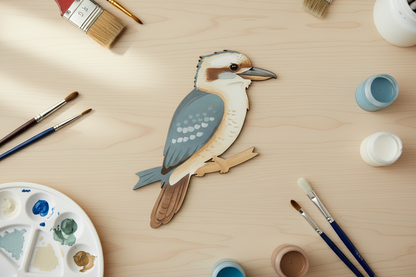 Painted MDF kookaburra craft project