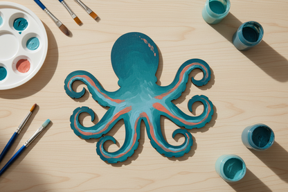 Painted MDF octopus craft project