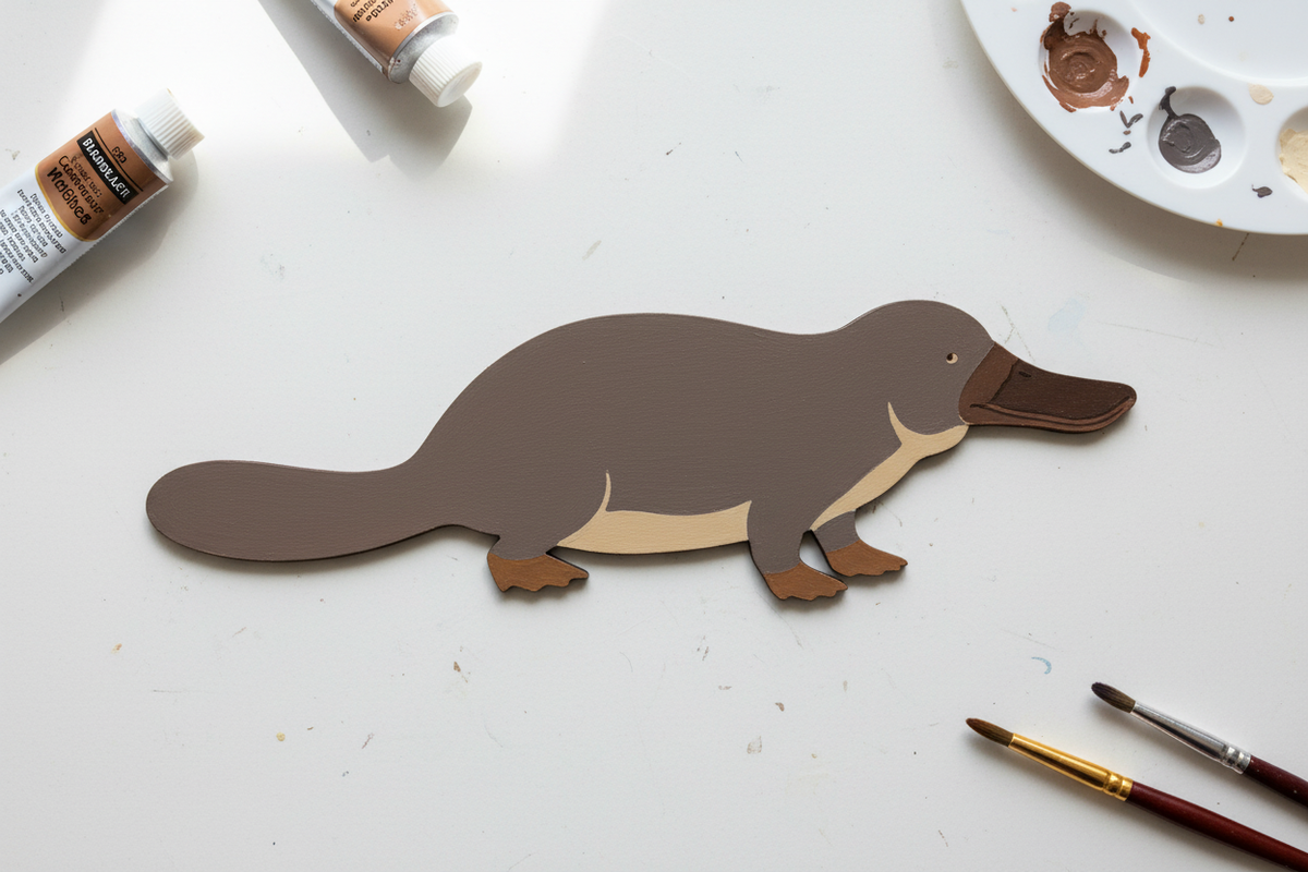 Painted MDF platypus craft project