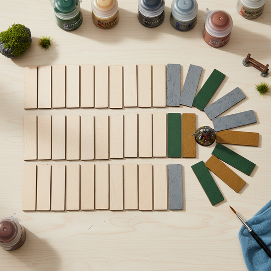Painted MDF rectangle tabletop gaming bases