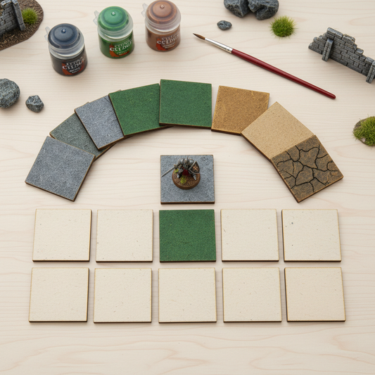 Painted MDF square tabletop gaming bases