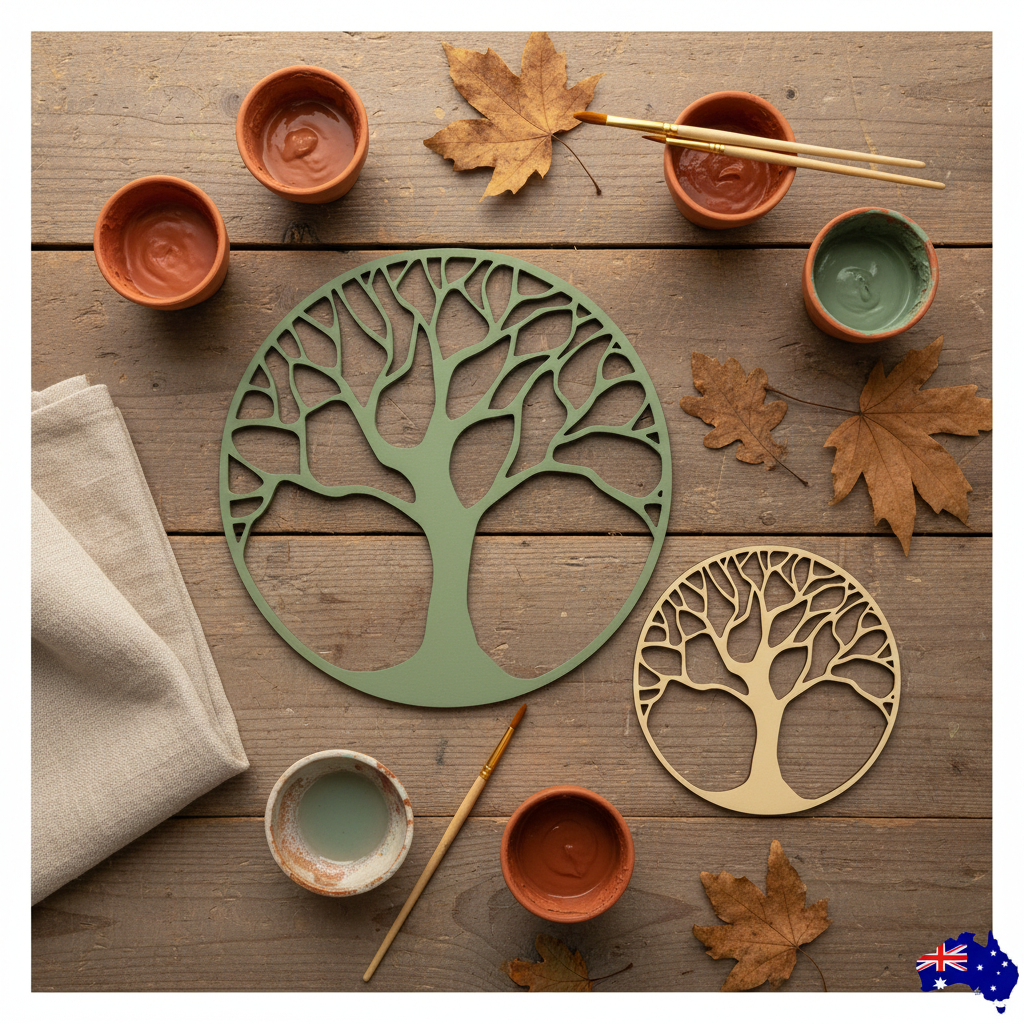 Painted Tree of Life MDF set of 2
