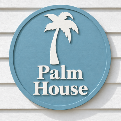 Palm House round coastal sign preview