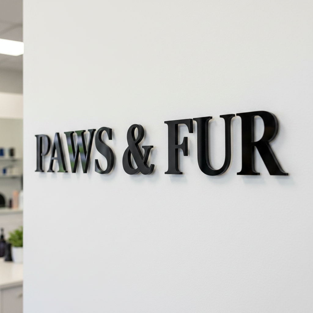Paws and Fur shop sign