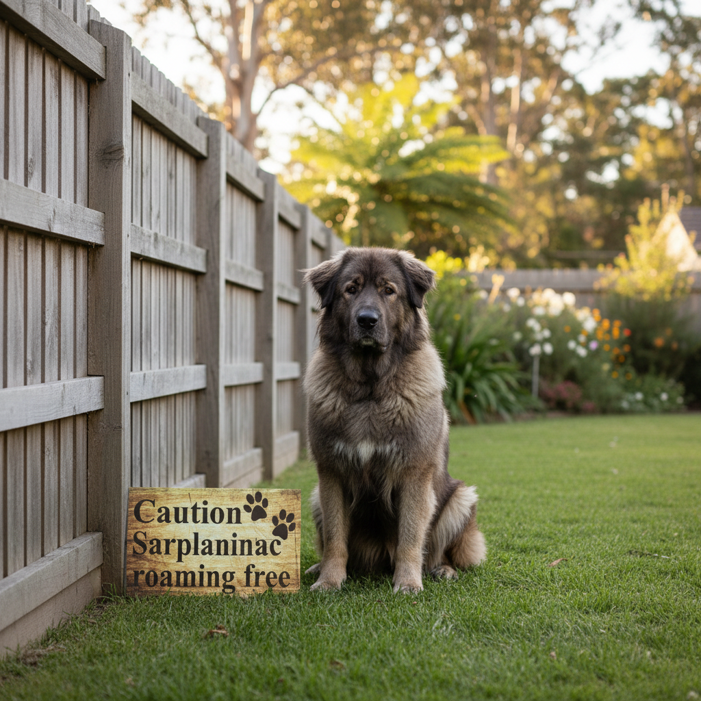 Paws Sign with dog in backyard