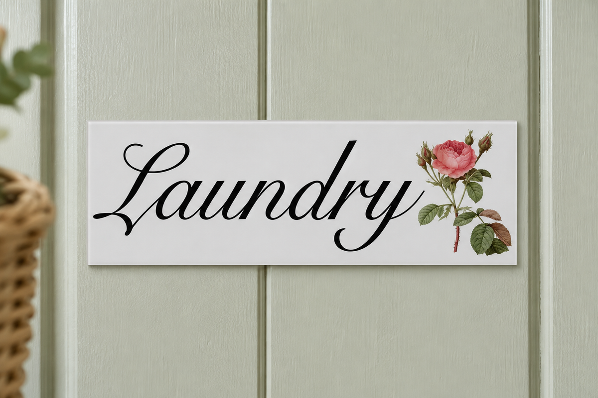 Pink Vintage Rose Laundry sign lifestyle preview