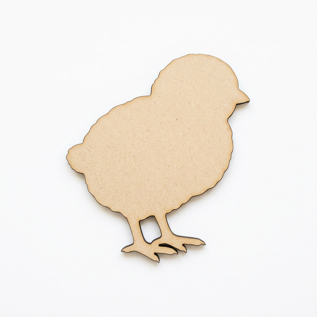 Plain MDF fluffy chick concept