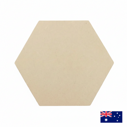 Plain MDF hexagon shape with Australian flag