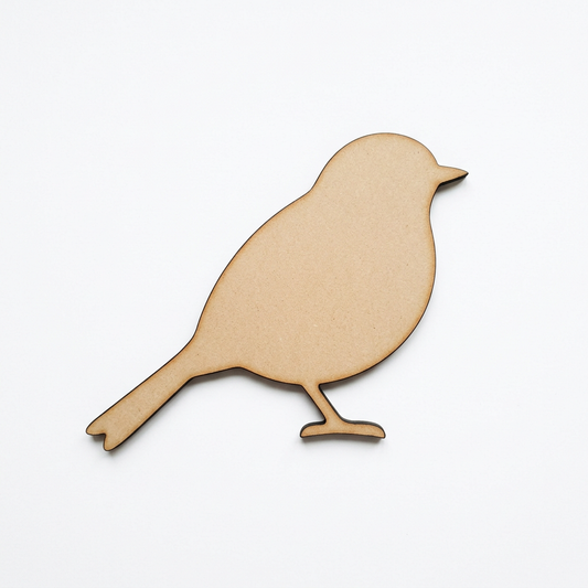 Plain MDF perched songbird concept