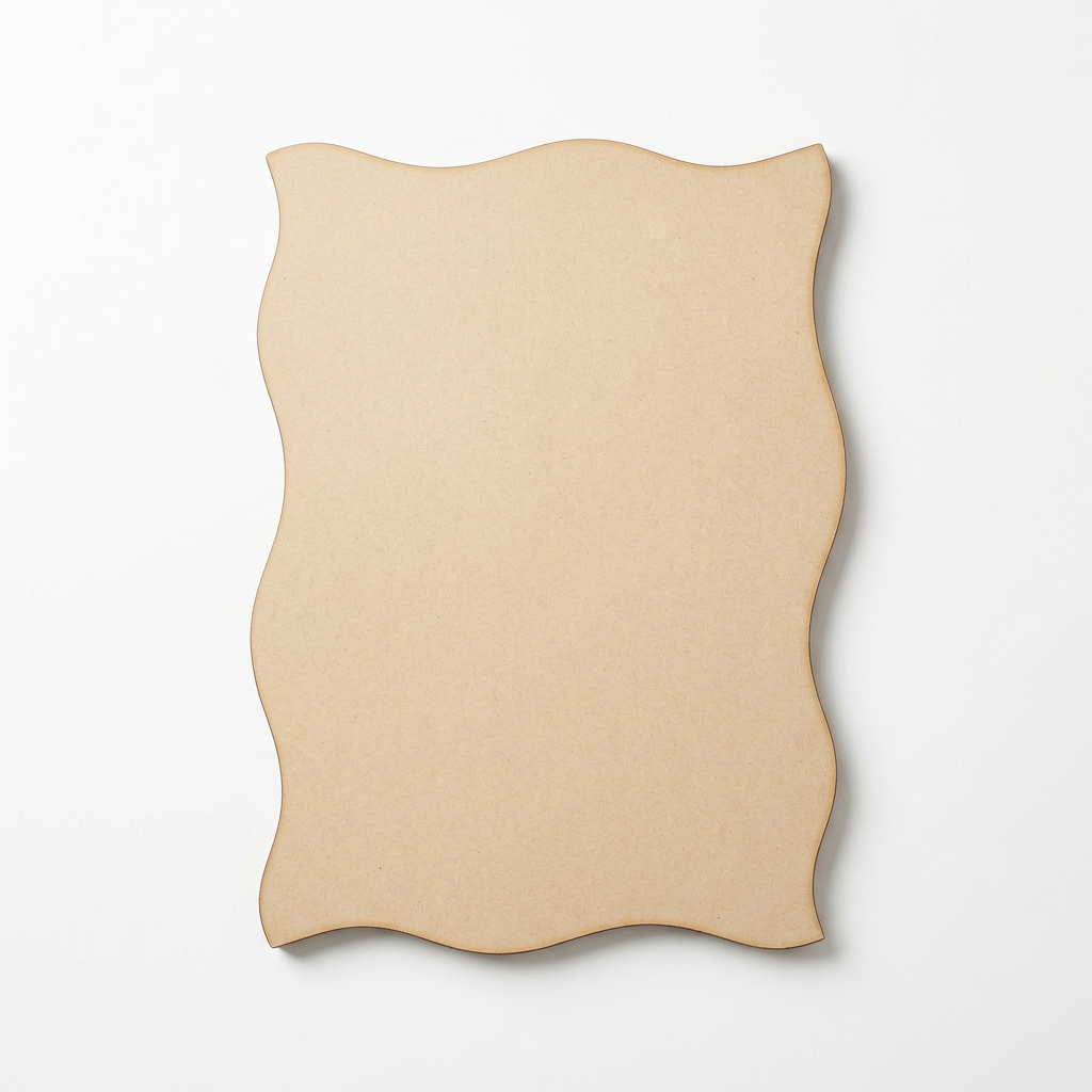 Plain MDF wavy rectangle panel