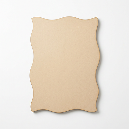 Plain MDF wavy rectangle panel
