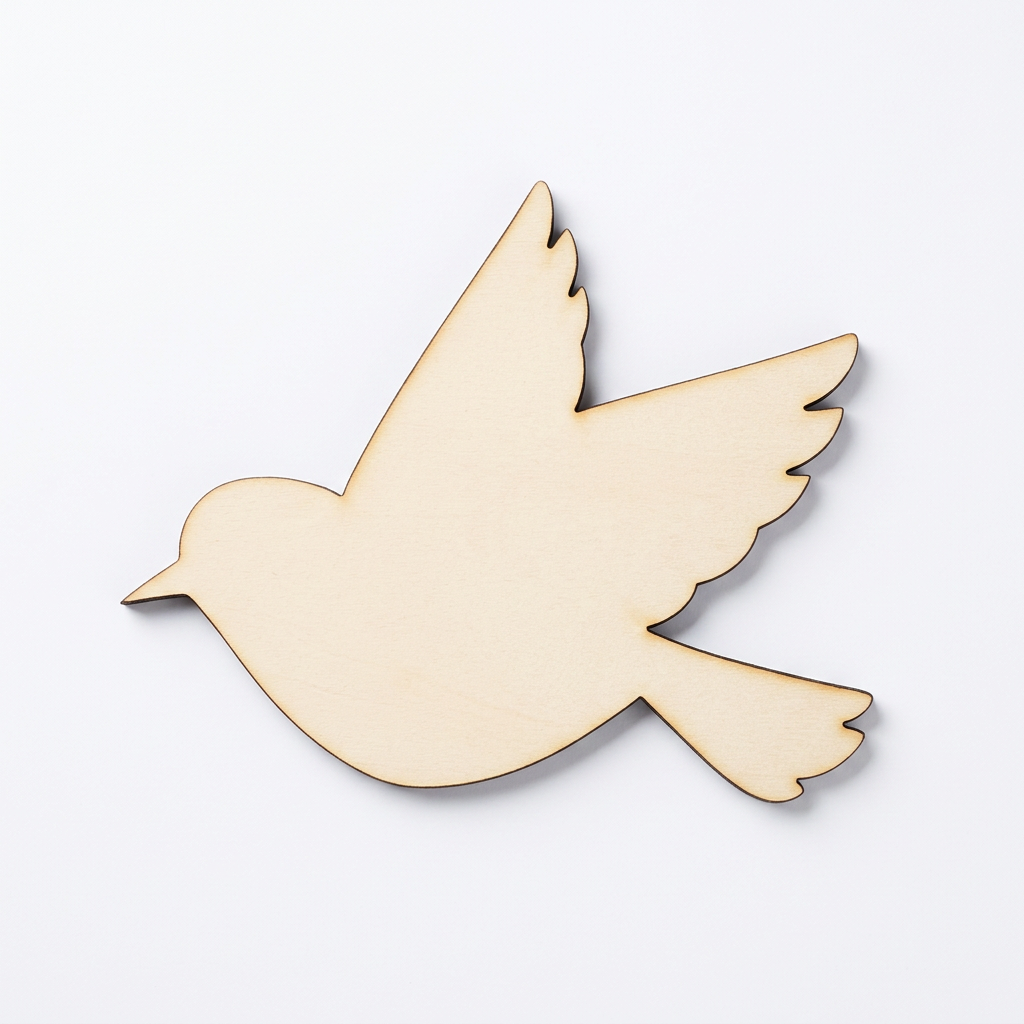 Plain raw MDF flying bird silhouette