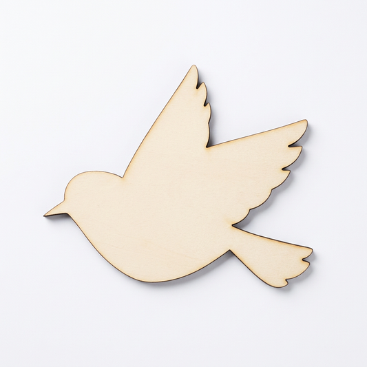 Plain raw MDF flying bird silhouette
