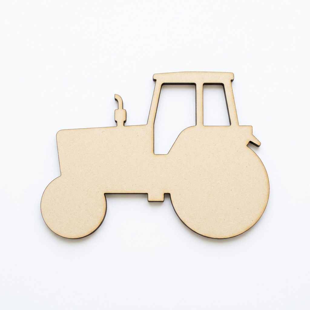 Plain solid MDF farm tractor shape