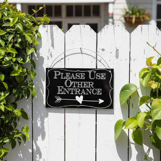 Please Use Other Entrance — boutique fence lifestyle