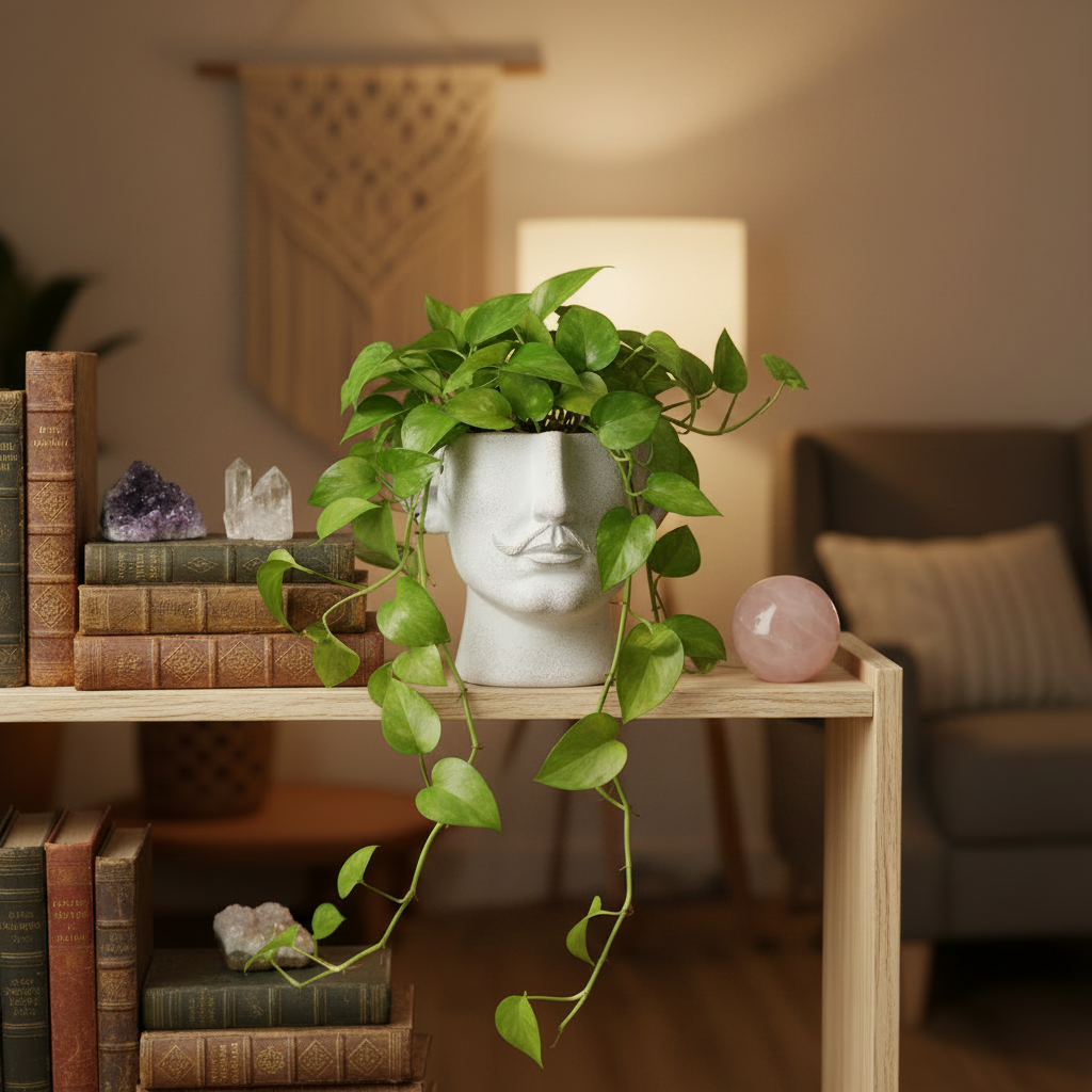 Pothos bookshelf