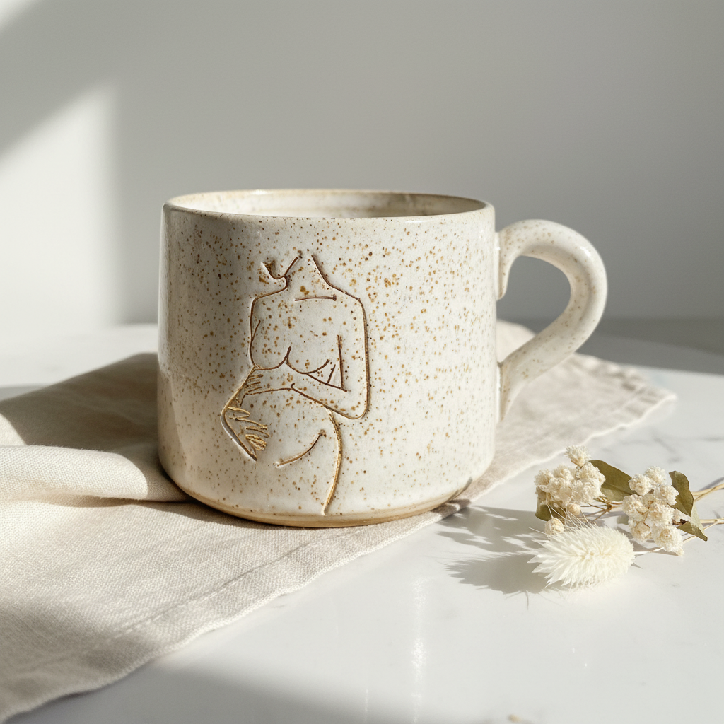 Pregnancy Mug with Handle Close-up 1