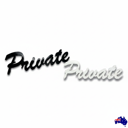Private Sign Black and White Product Photo