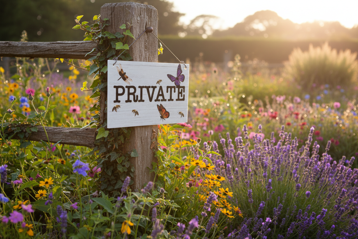 Private Sign - Fence Post