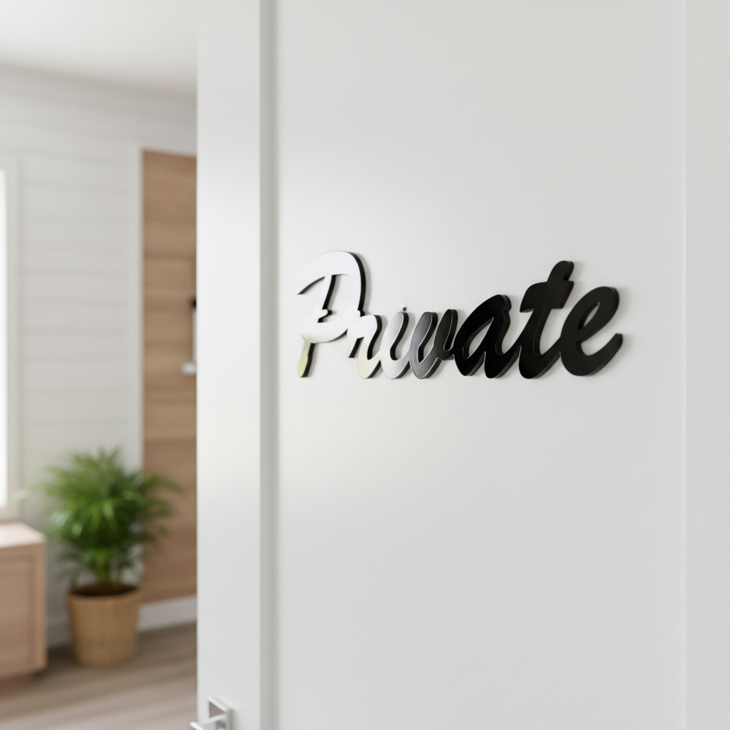 Private Sign White Door Hamptons Hallway