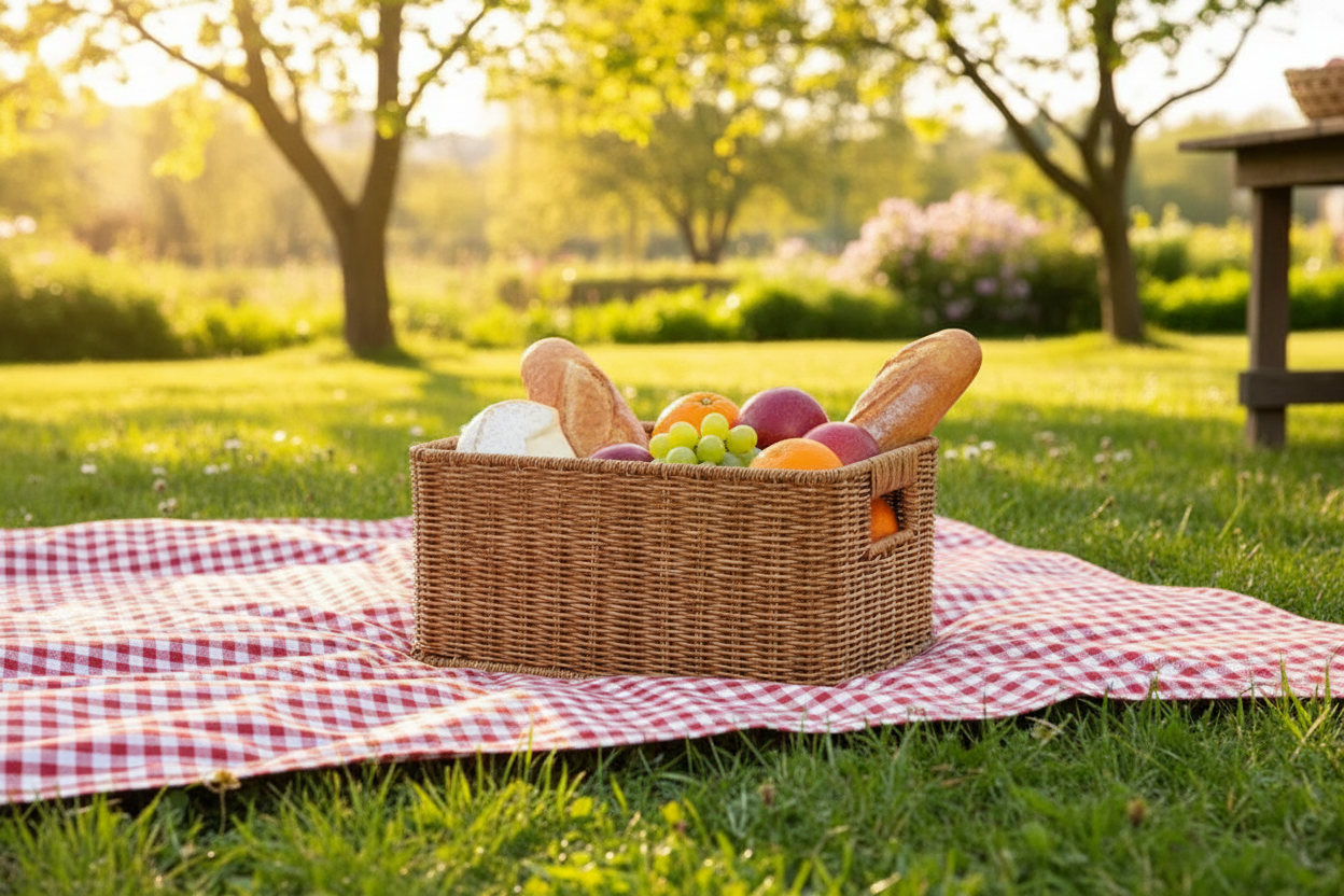 Rattan Basket Picnic Styling