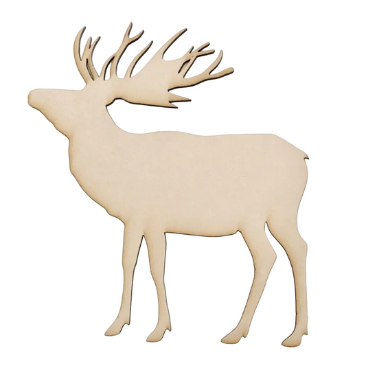 Raw MDF moose craft shape on white