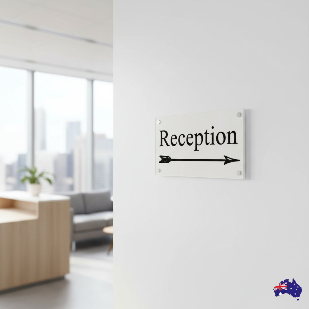 Reception office sign