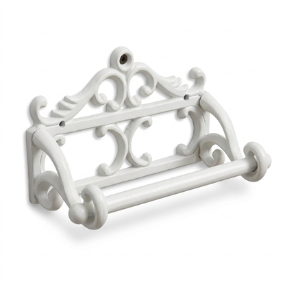 Replacement white-background French White toilet roll holder