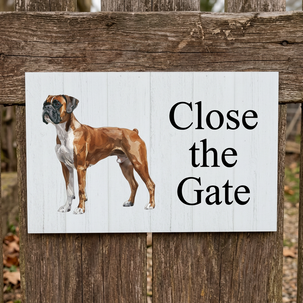 Revised Boxer Close the Gate sign with whitewashed background