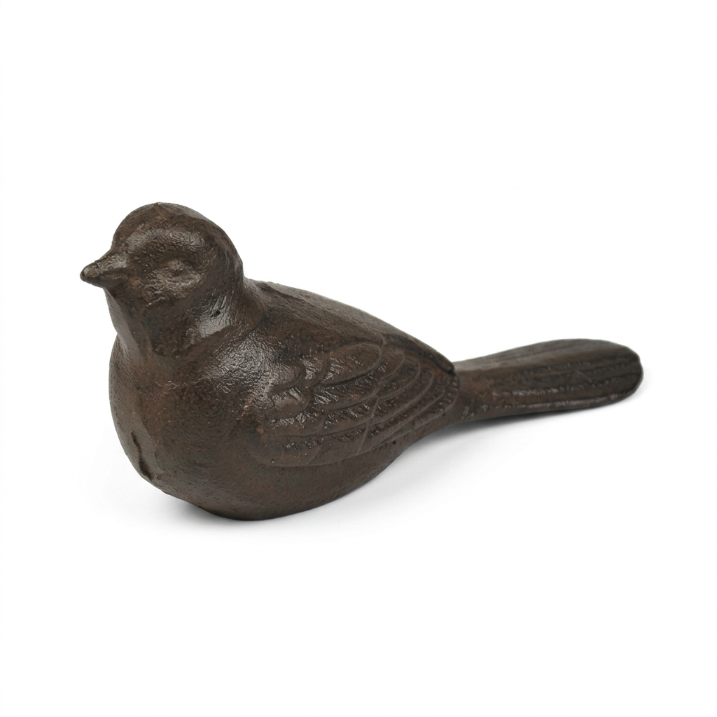Revised white-background bird doorstop using the original product photo