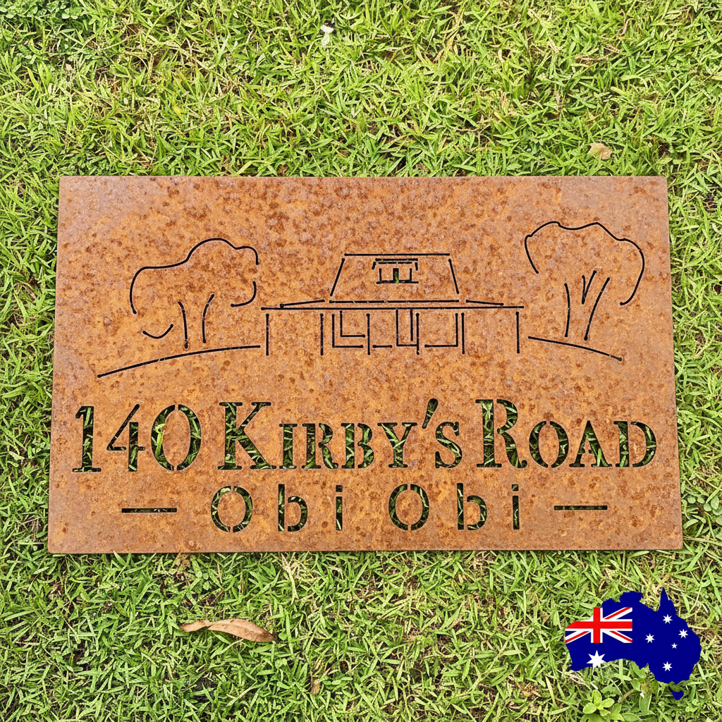 Rusted Metal Sign - 140 Kirby's Road