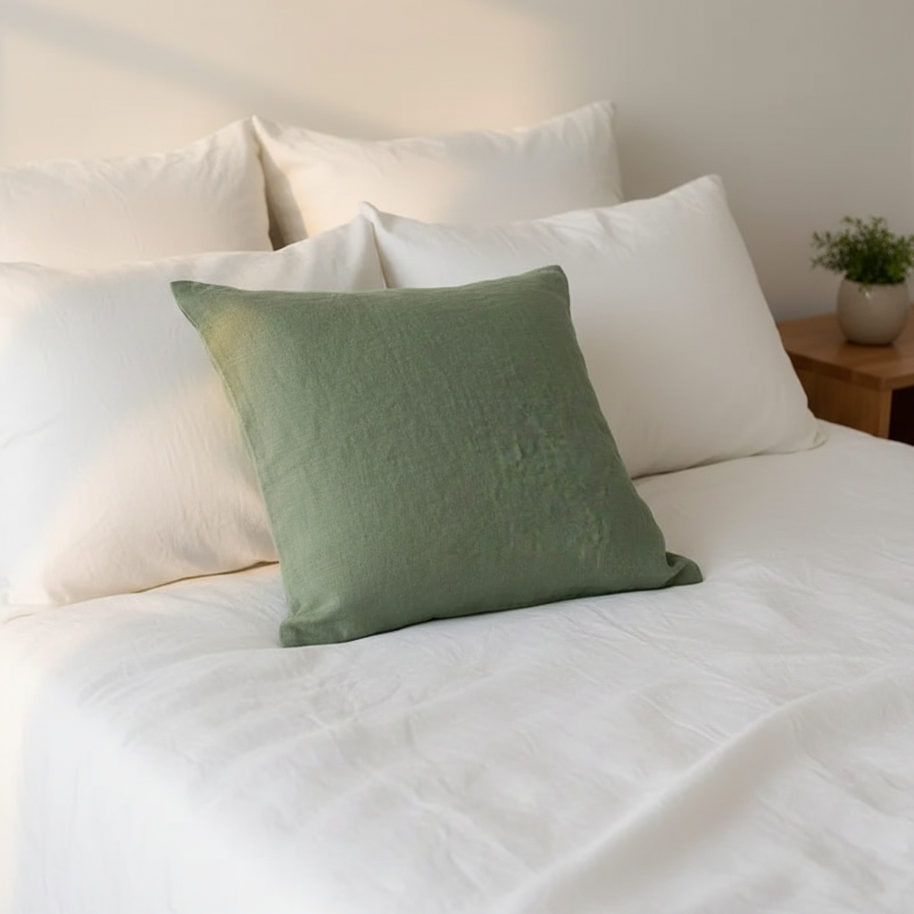 Sage Green Linen Cushion