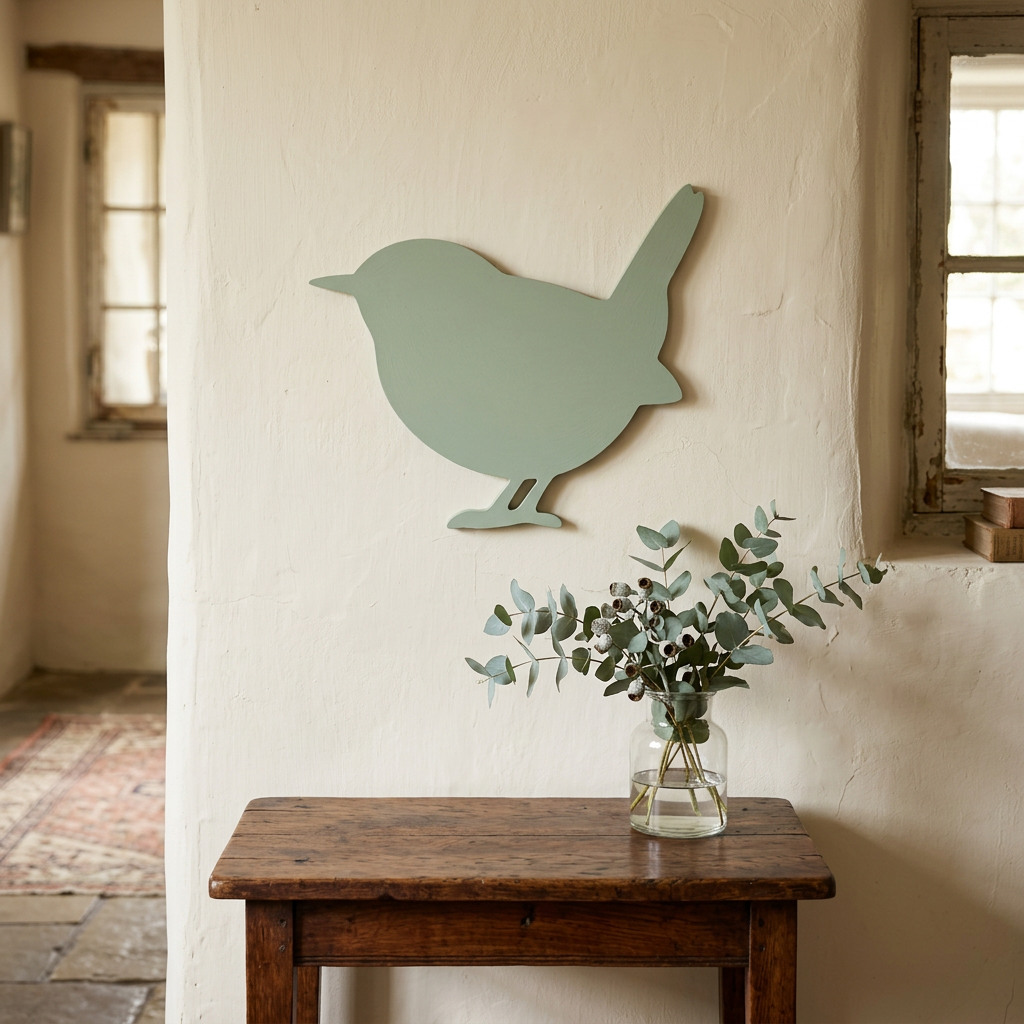 Sage Little Wren used as cottage wall decor