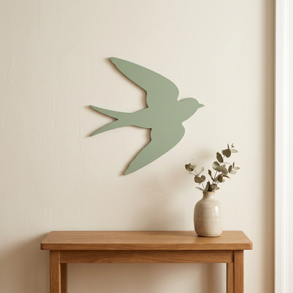 Sage soaring swallow used as wall decor