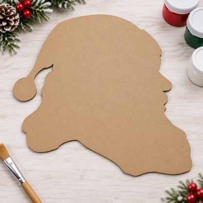 Santa MDF shape on a modern Christmas craft table