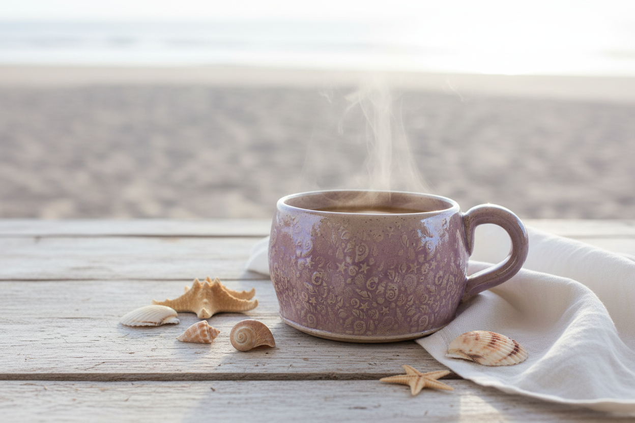 Seashells Purple Mug Lifestyle 2