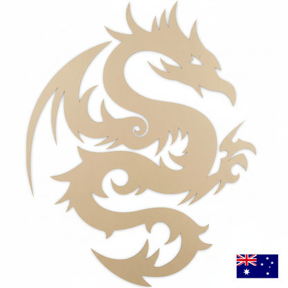 Serpentine Dragon MDF shape with Australian flag